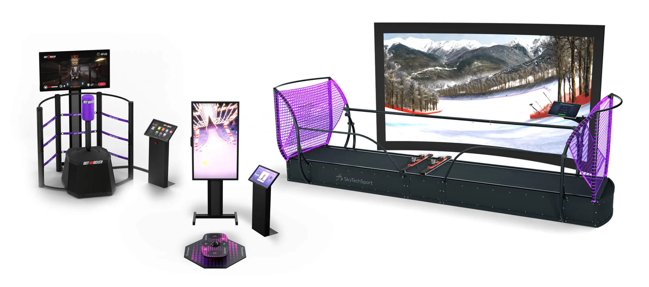 Room with configured SkyTechSport simulator