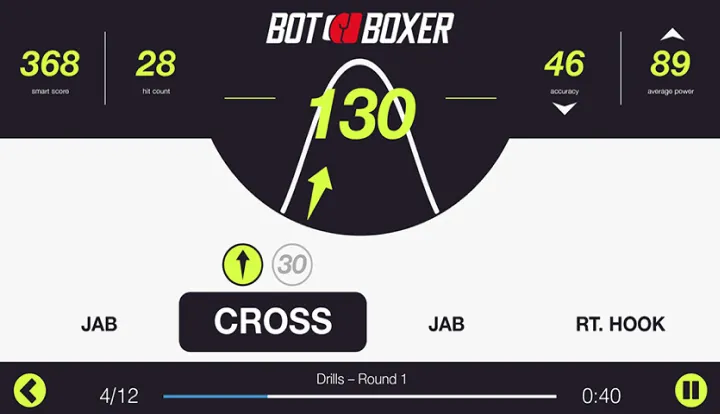 BotBoxer intense cardio mode