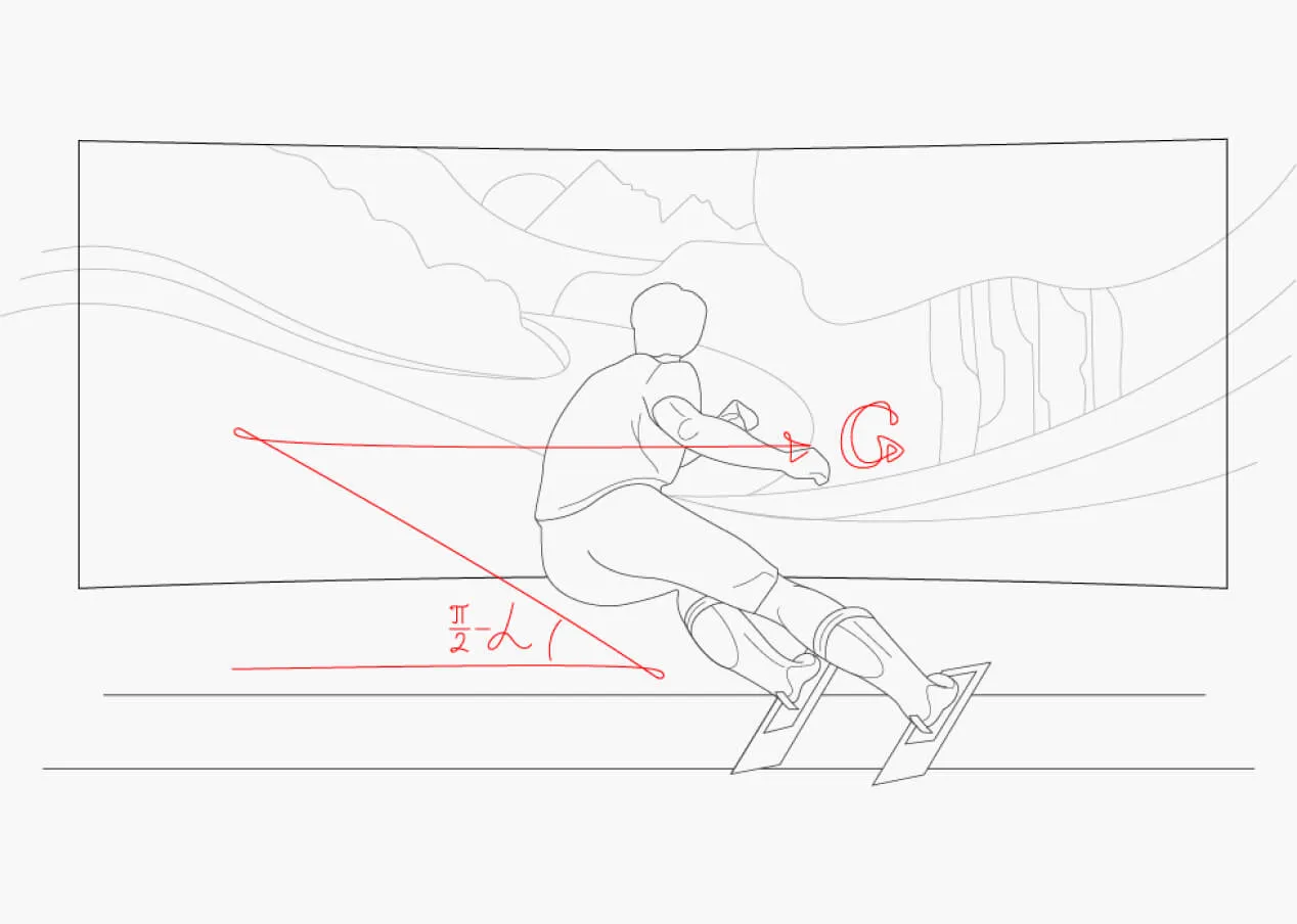Ski simulator generates identical G-force you experience going down the slope.