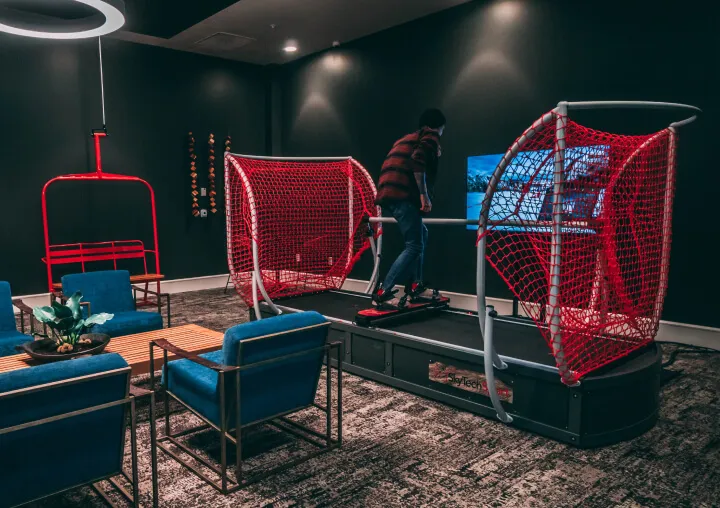 Ski simulator setup